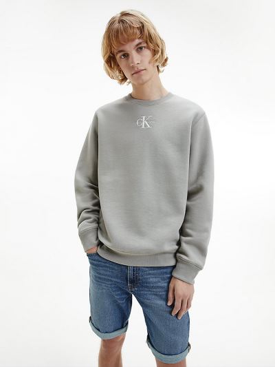 Calvin Klein Ruhák HU790427 | Calvin Klein Embroidered Logo Férfi Pulóver Skin Color